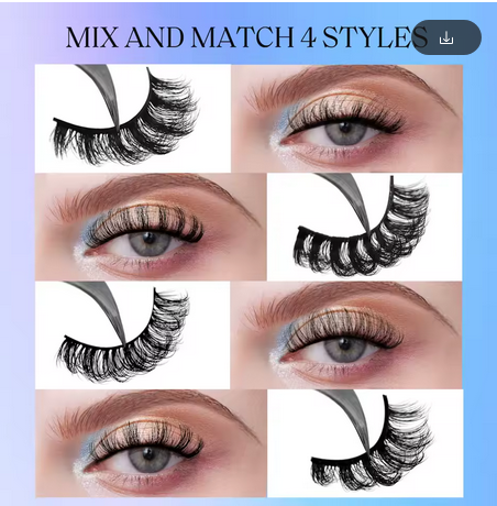 Fake Eyelashes 3D Mink Lashes Fluffy Soft Wispy Eyelash Extension 4 styles Mink False Eyelashes Makeup