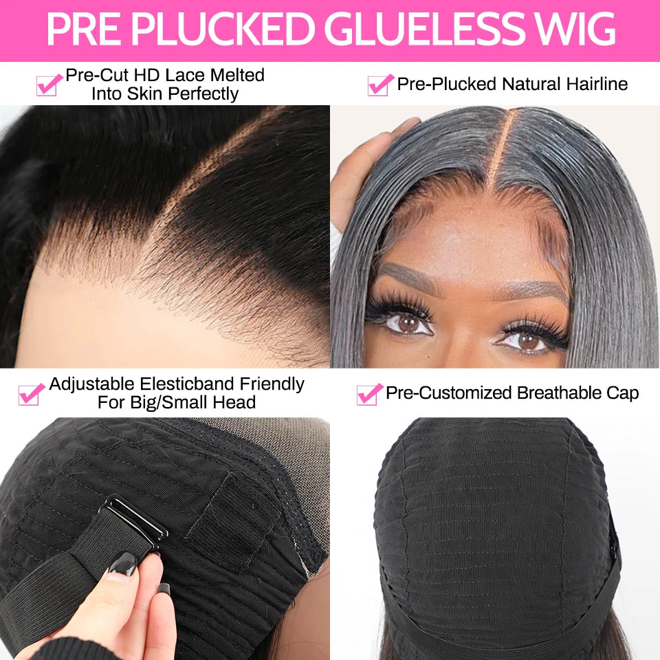 Water Wave 7x5 HD Glueless Wig – Pre-Plucked, Pre-Cut, Ready to Wear