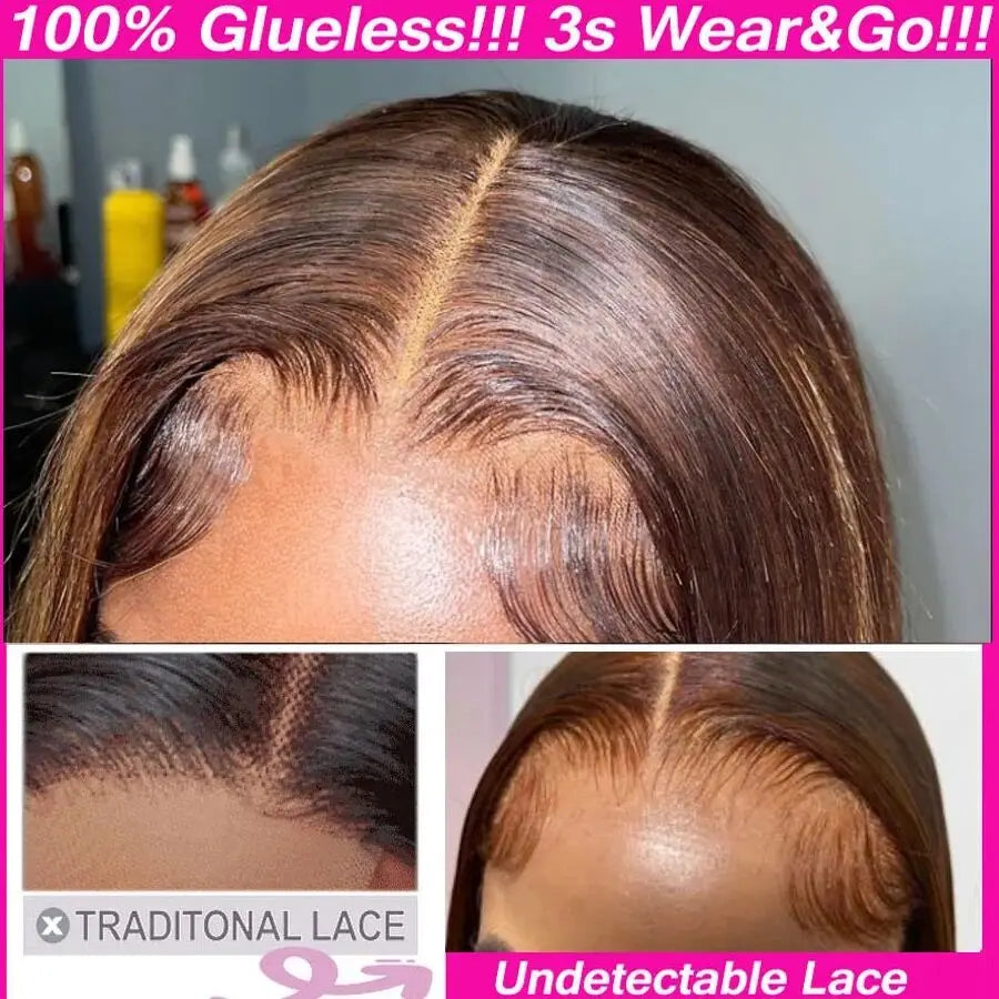 Wear & Go Chocolate Brown Bob Wig – Glueless Lace Front