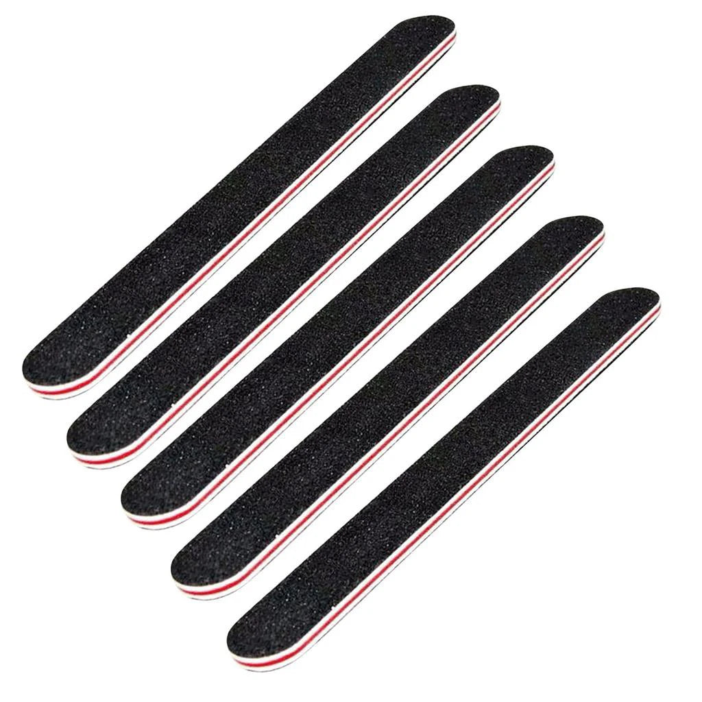 cure Too5Pcs Double-Sided Emery Nail Files 100/180 Grit – Black Manicure & Pedicure Buffer Tools