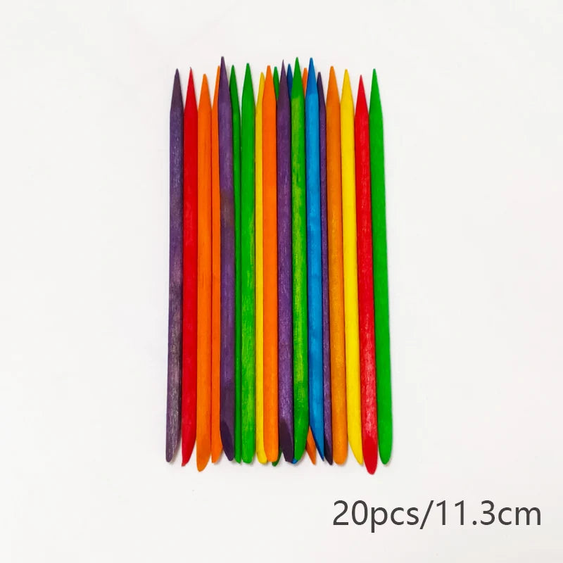 20/50/100pcs Nail Cuticle Pusher Wooden Design Drawing Painting Stick Remover Orange Wood Sticks for Nail Art Tools