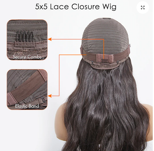 22 Inches 5x5 Glueless Lace Closure Wig 180% Density Body Wave