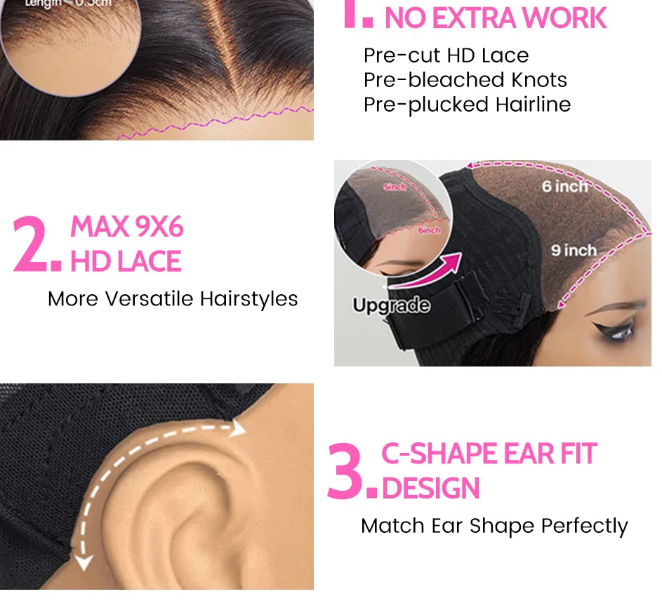 Wear & Go Body Wave Glueless Lace Wig – Pre-Bleached & Pre-Plucked