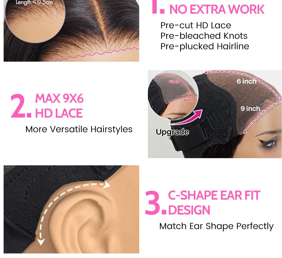 Wear & Go Body Wave Glueless Lace Wig – Pre-Bleached & Pre-Plucked