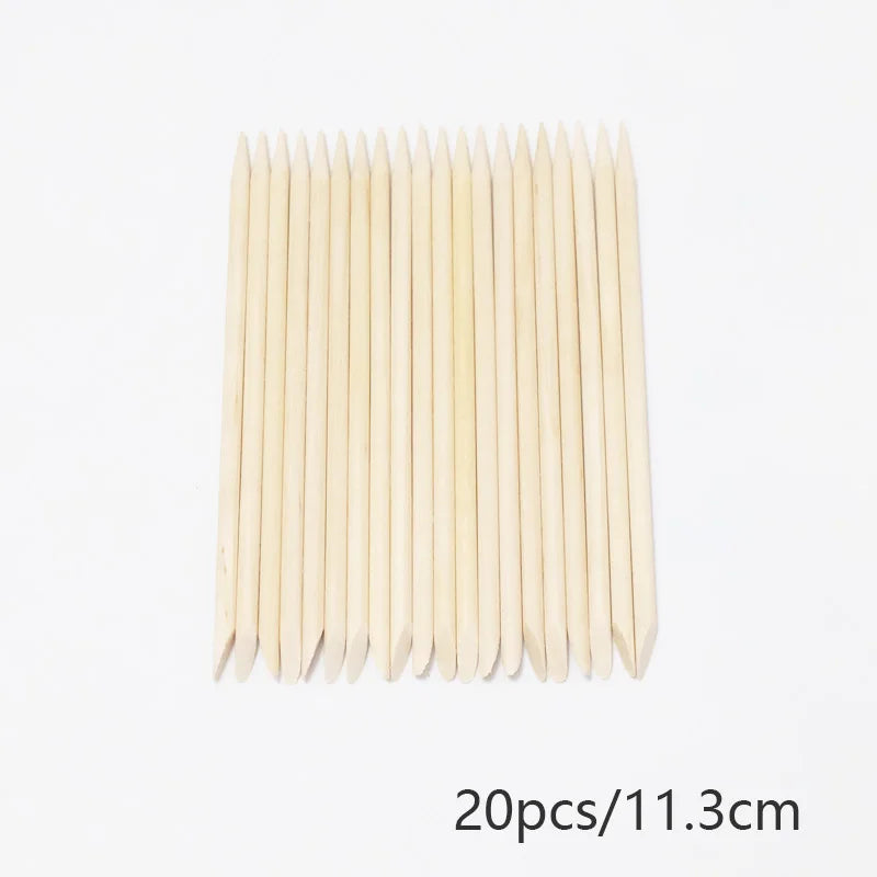 20/50/100pcs Nail Cuticle Pusher Wooden Design Drawing Painting Stick Remover Orange Wood Sticks for Nail Art Tools