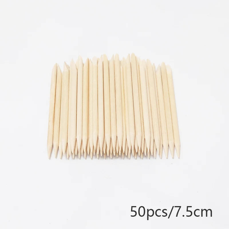 20/50/100pcs Nail Cuticle Pusher Wooden Design Drawing Painting Stick Remover Orange Wood Sticks for Nail Art Tools
