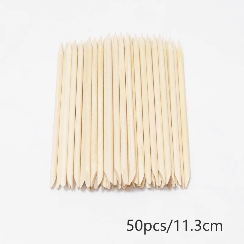 20/50/100pcs Nail Cuticle Pusher Wooden Design Drawing Painting Stick Remover Orange Wood Sticks for Nail Art Tools