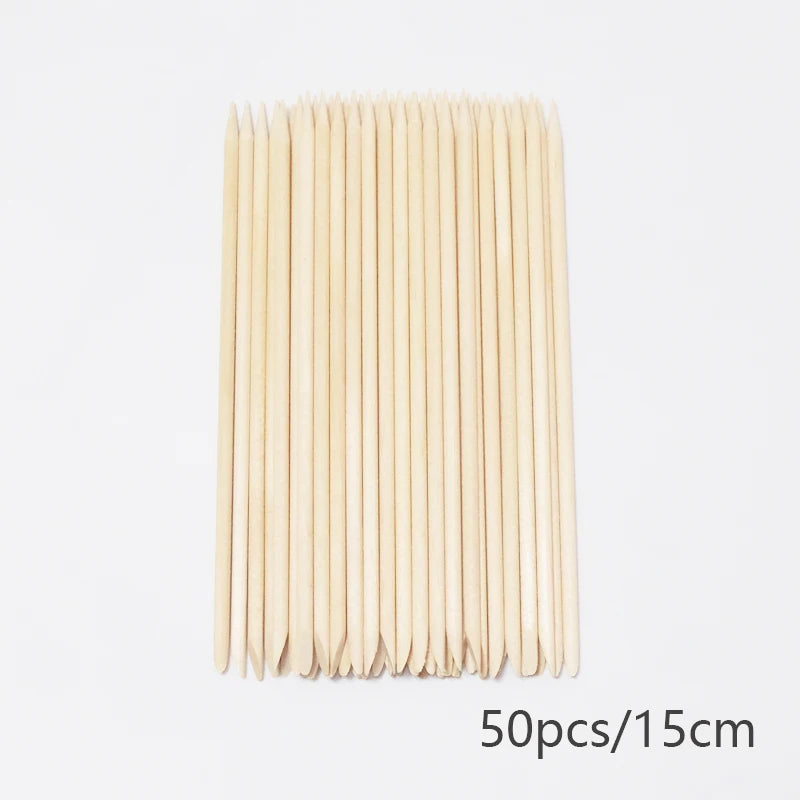 20/50/100pcs Nail Cuticle Pusher Wooden Design Drawing Painting Stick Remover Orange Wood Sticks for Nail Art Tools