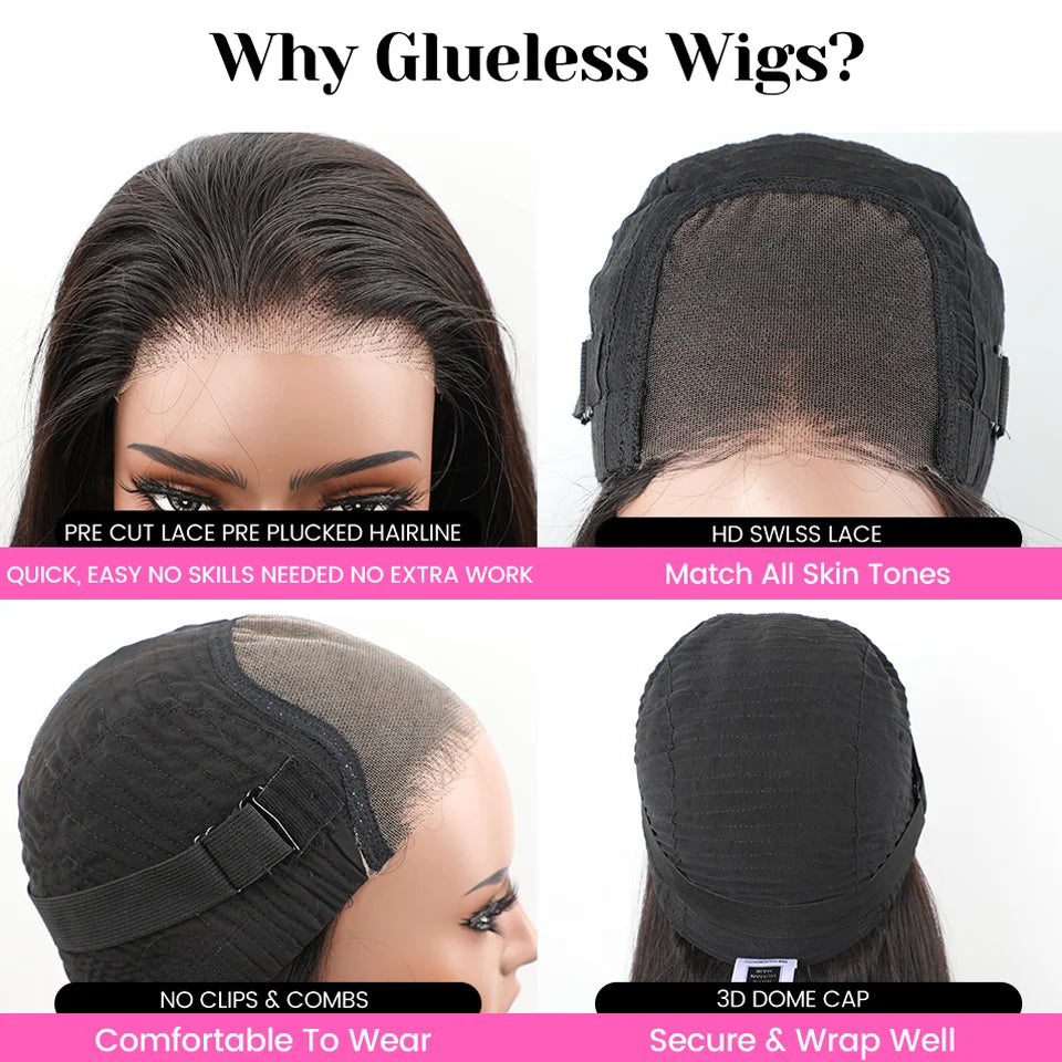 Ready in Seconds: Glueless Chocolate Brown Straight Wig – Pre-Plucked & Pre-Cu