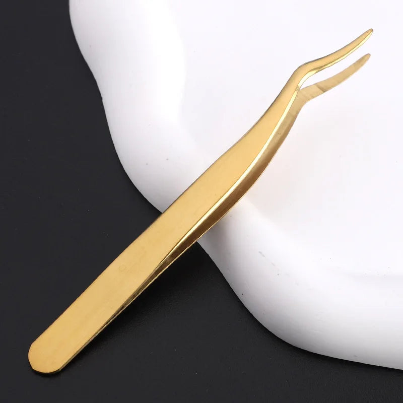 Stainless Steel False Eyelash Tweezers | Precision Tool for Lash Application