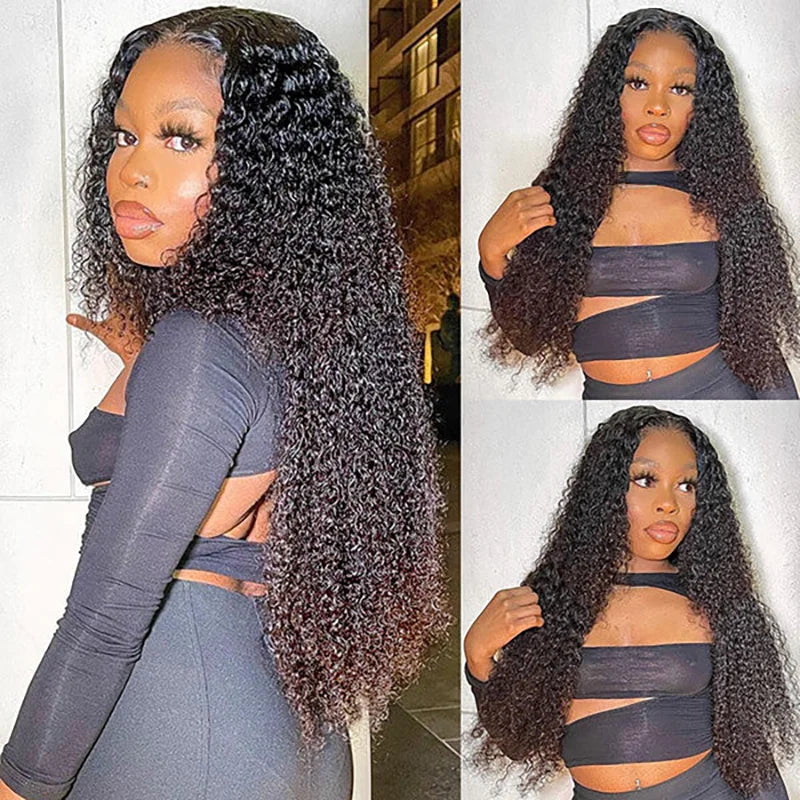 Wear and Go Kinky Curly Glueless Wig – Pre-Cut, Pre-Plucked HD Lace Human Haireep Curly Wigs Ready To Wear