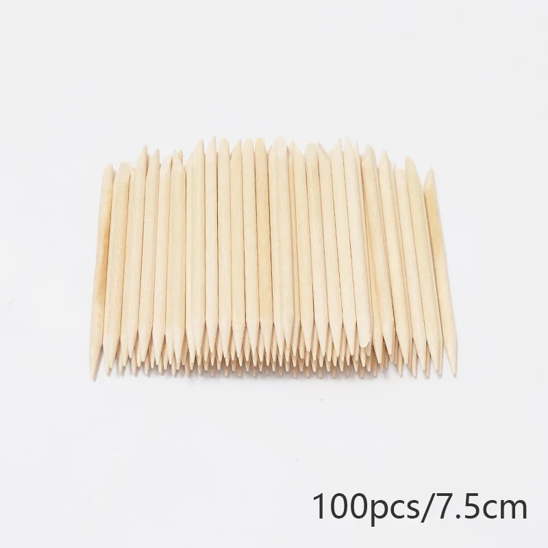 20/50/100pcs Nail Cuticle Pusher Wooden Design Drawing Painting Stick Remover Orange Wood Sticks for Nail Art Tools