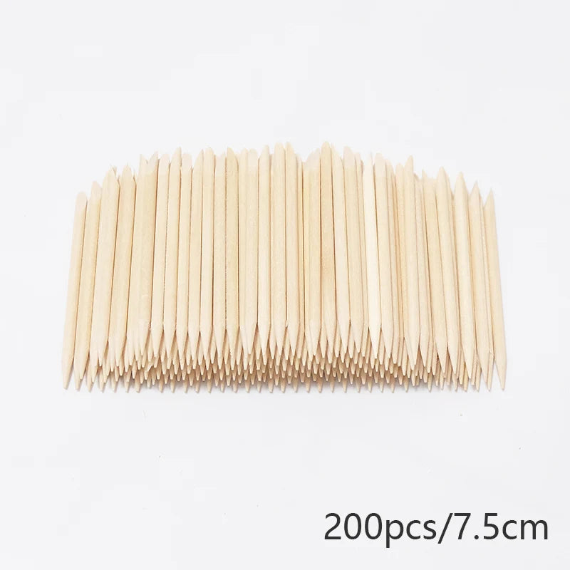 20/50/100pcs Nail Cuticle Pusher Wooden Design Drawing Painting Stick Remover Orange Wood Sticks for Nail Art Tools