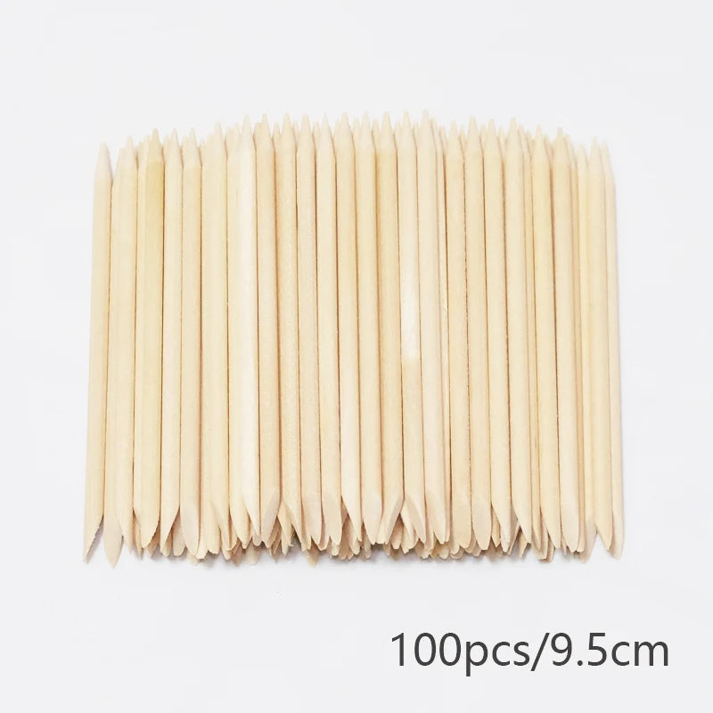 20/50/100pcs Nail Cuticle Pusher Wooden Design Drawing Painting Stick Remover Orange Wood Sticks for Nail Art Tools