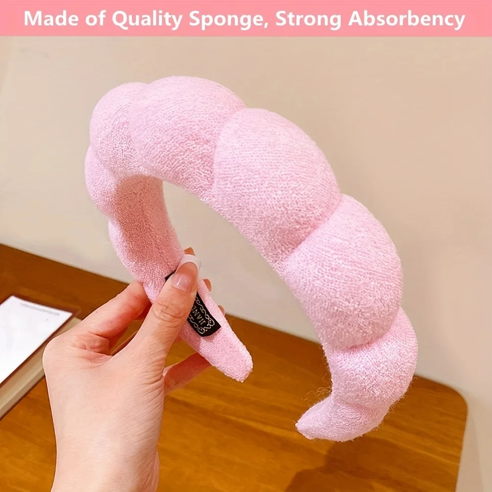 3PCS Floral Headband & Moisture-Proof Wristband Set – Spa, Face Wash & Makeup Tool for Women