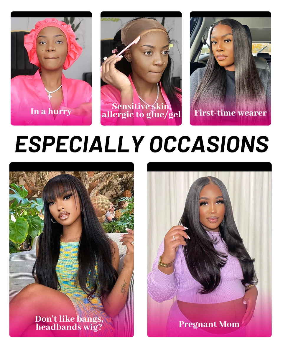 Wear And Go Glueless Wig Ombre  Highlight Mongolian Deep Wave 6x4 Hd Lace Glueless Pre Plucked Human Wigs Ready To Go