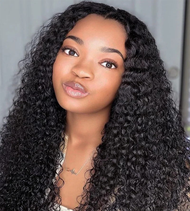 Wear and Go Kinky Curly Glueless Wig – Pre-Cut, Pre-Plucked HD Lace Human Haireep Curly Wigs Ready To Wear