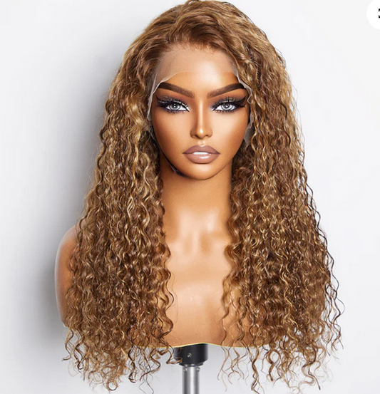 22 Inches Pre-Plucked 13"x4" Lace Front Water Wavy Wig Free Part 150% Density-100% Human Hair
