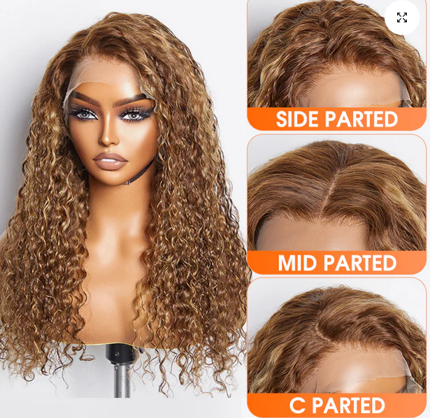 22 Inches Pre-Plucked 13"x4" Lace Front Water Wavy Wig Free Part 150% Density-100% Human Hair
