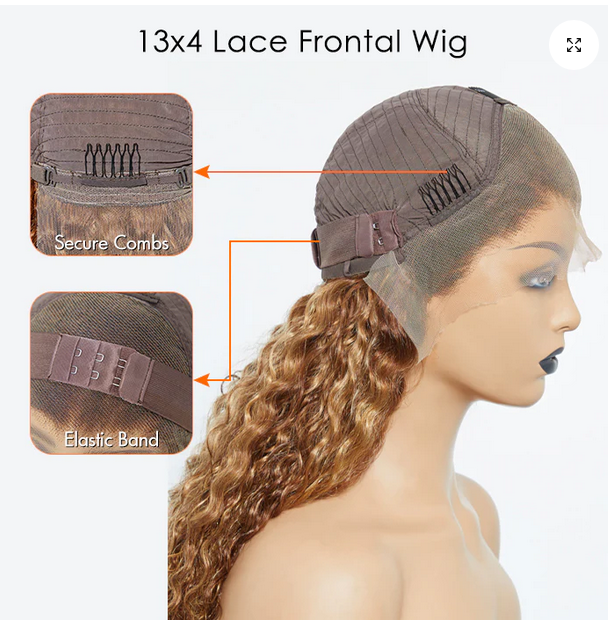 22 Inches Pre-Plucked 13"x4" Lace Front Water Wavy Wig Free Part 150% Density-100% Human Hair