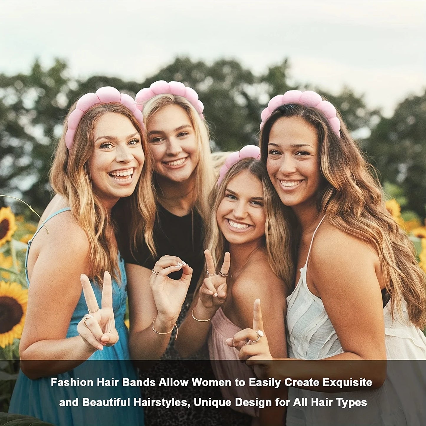 3PCS Floral Headband & Moisture-Proof Wristband Set – Spa, Face Wash & Makeup Tool for Women