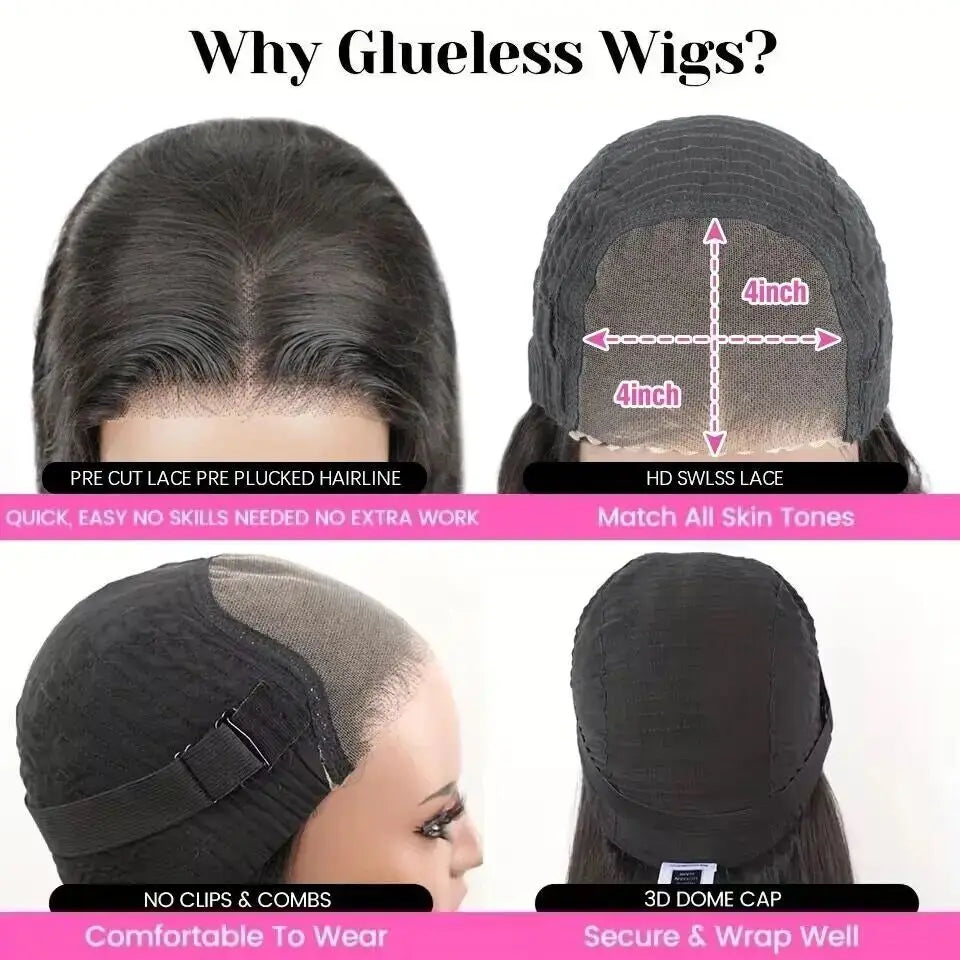 Wear and Go Kinky Curly Glueless Wig – Pre-Cut, Pre-Plucked HD Lace Human Haireep Curly Wigs Ready To Wear