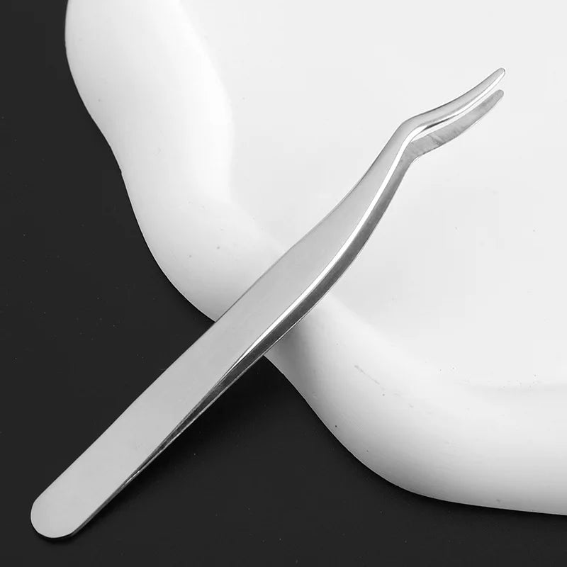 Stainless Steel False Eyelash Tweezers | Precision Tool for Lash Application