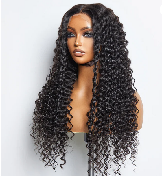 26 Inches 5x5 Glueless Lace Closure Wig 180% Density Deep Wave